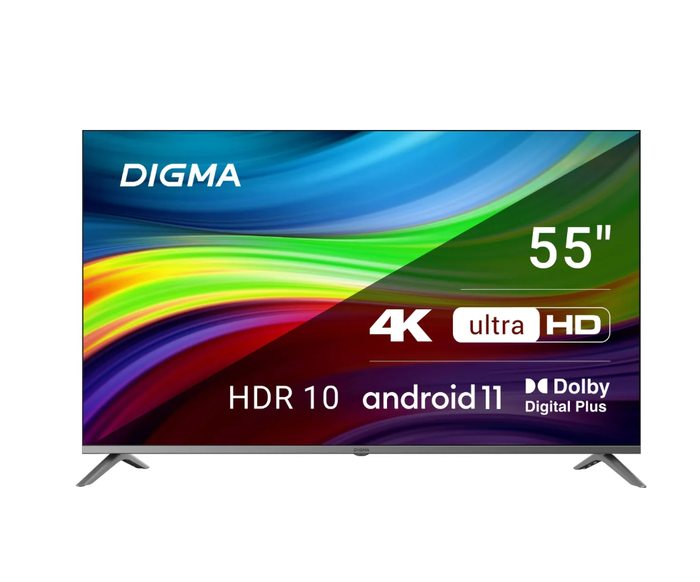 

Телевизор DIGMA DM-LED55UBB41, 55"(139 см), UHD 4K, Черный, DM-LED55UBB41