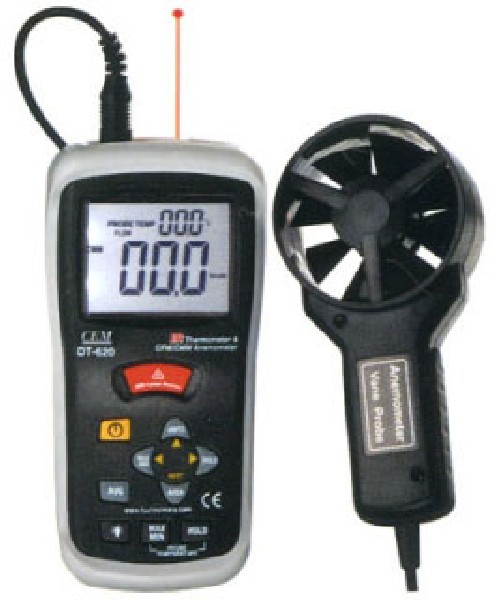 Профессиональный анемометр-пирометр с функцией памяти СЕМ DT-620 медицинский инфракрасный термометр пирометр uni t