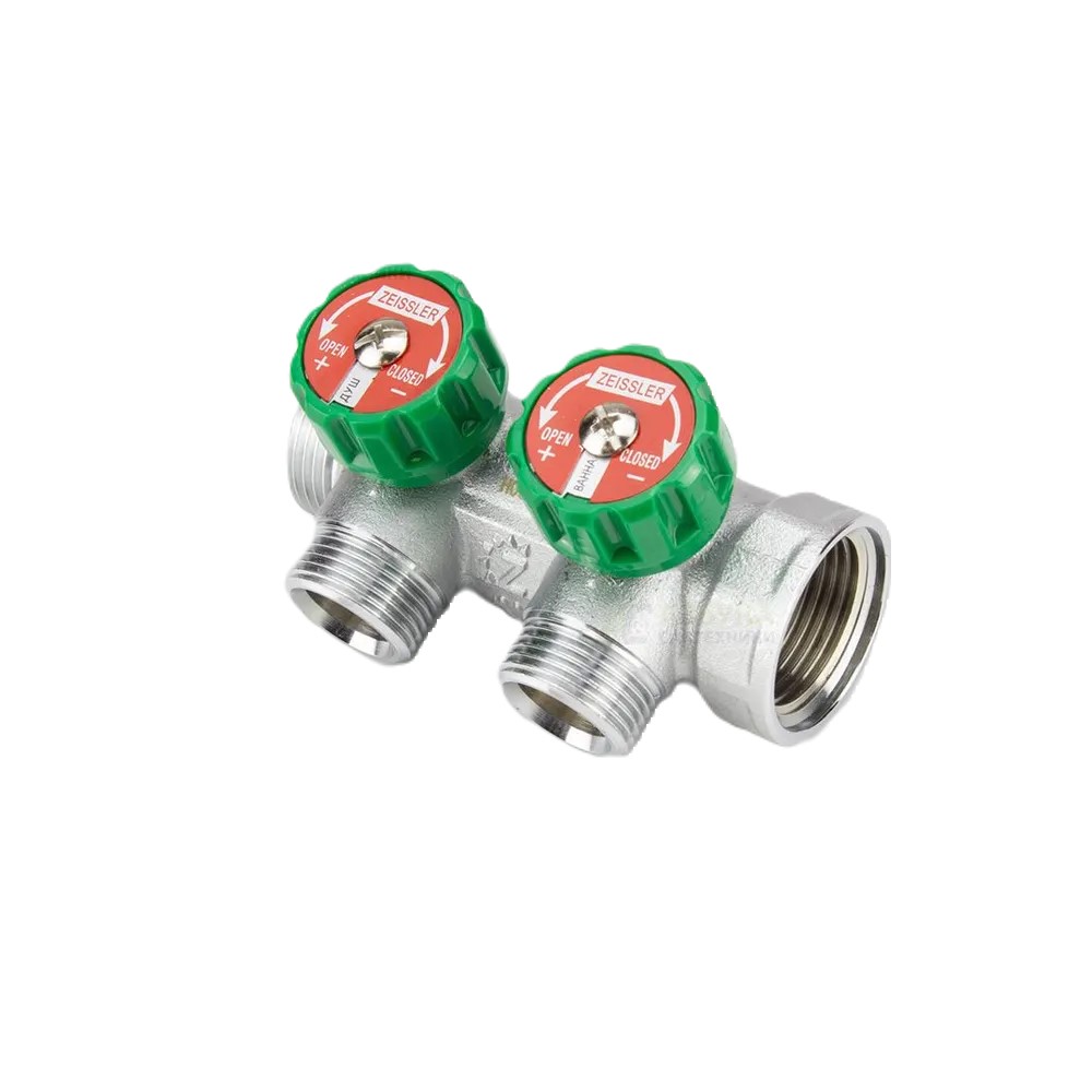 

Коллектор регулирующий ZEISSLER 1х3/4 евроконус 2 выхода ZSc.401.0602NE, Хром, ZSc.401.060NE