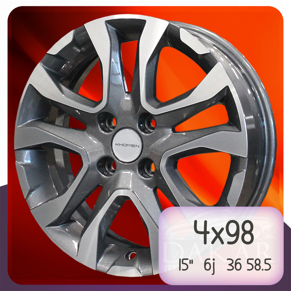 

Колесный диск Khomen Wheels KHW103461 15"-6j 4x98 ET36 DIA58.5 Gray-FP, KHW103461