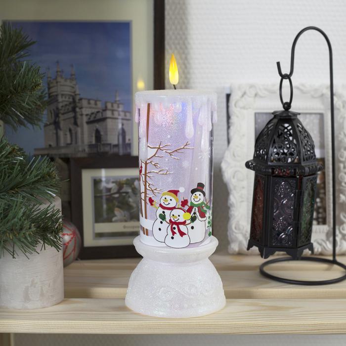 

Световая фигура Luazon Lighting Свеча снеговик 3669431 розовый, Свеча снеговик