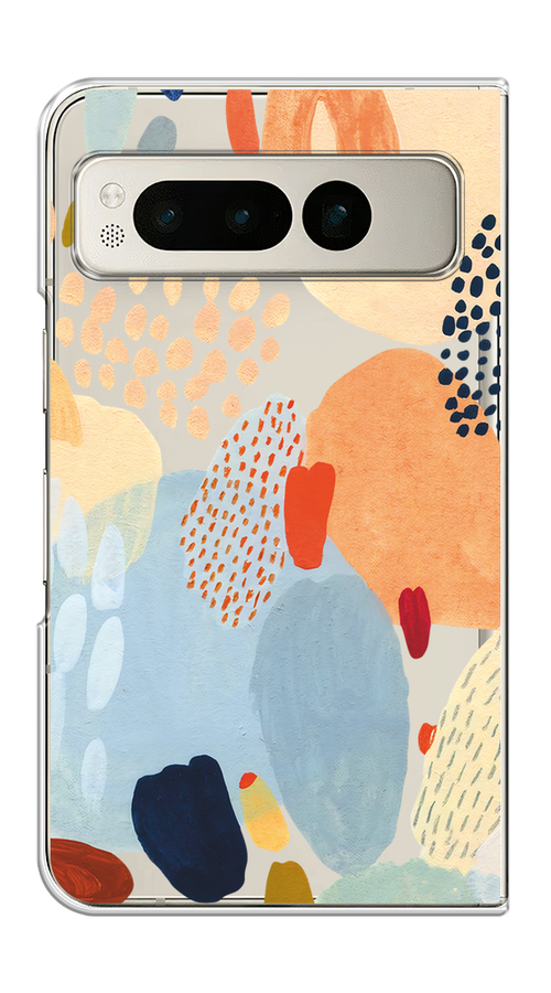 

Чехол на Google Pixel Fold "Необычная абстракция", Бежевый;голубой, 271850-1