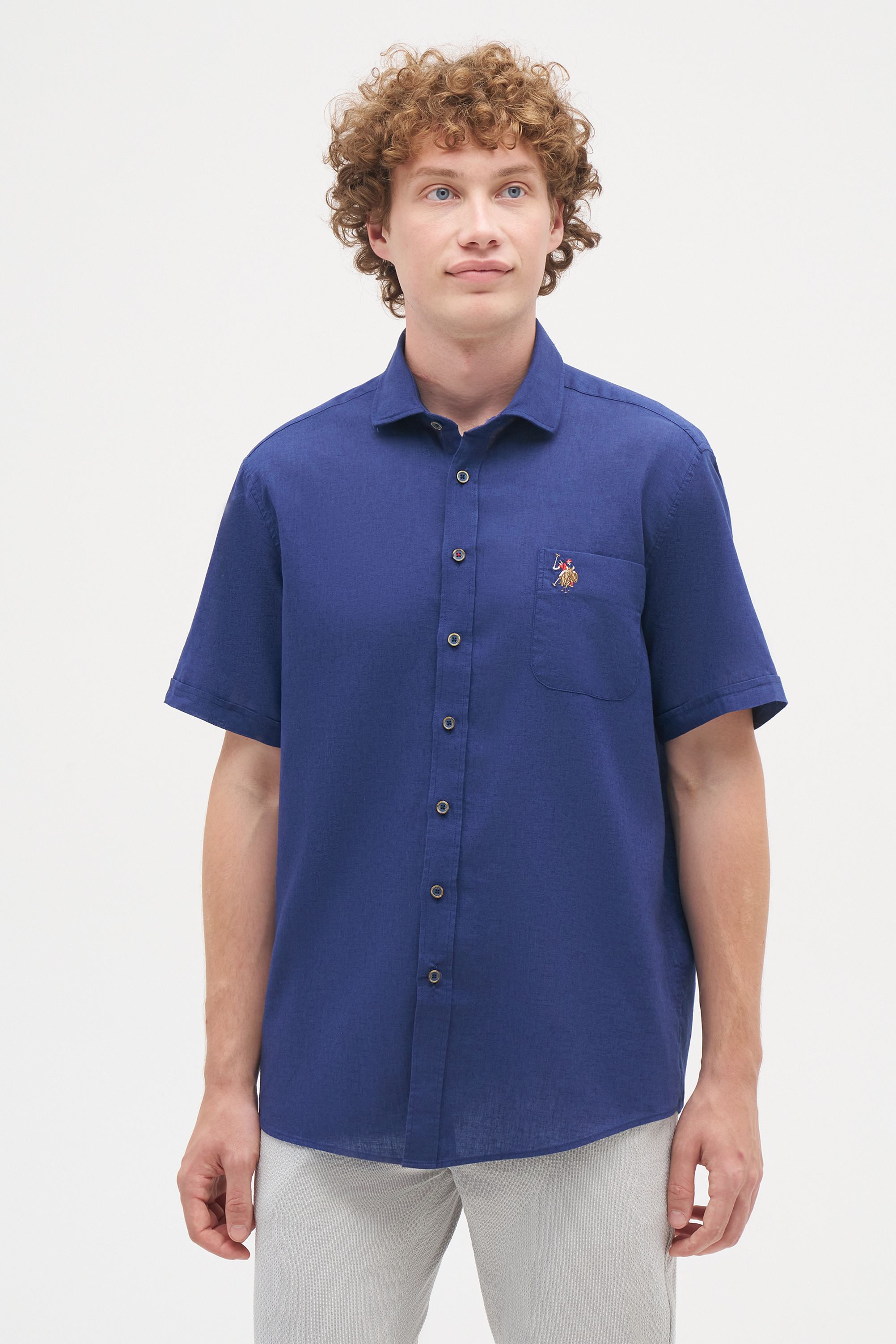 

Рубашка мужская U.S. POLO Assn. G081SZ0040ELFY-R синяя M, Синий, G081SZ0040ELFY-R