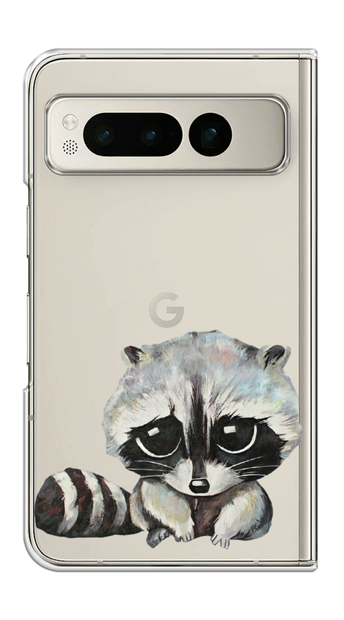 

Чехол на Google Pixel Fold "Большеглазый енот", Серый;черный;прозрачный, 271850-1