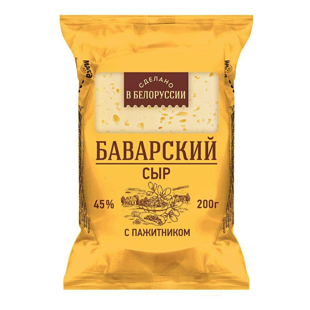

Сыр полутвердый Баварский с пажитником 45% 200 г