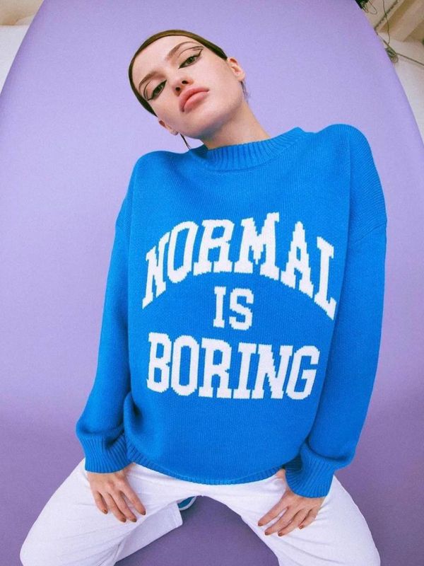 

Свитер женский Feelz Normal is Boring синий XS-S, Normal is Boring