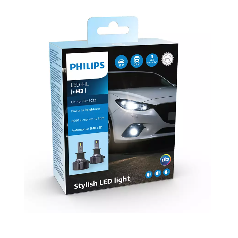 

Комплект светодиодных ламп Philips Ultinon Pro3022 HL [H3] PK22s, 11336U3022X2