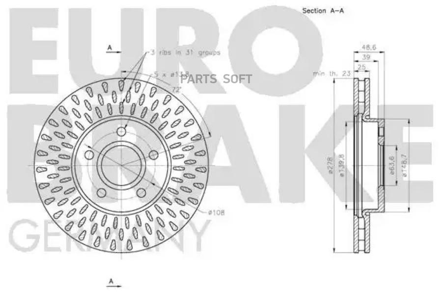 EUROBRAKE 5815202582 Производитель EUROBRAKE Тормозной диск 1шт