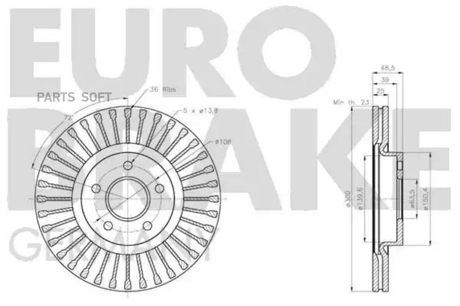 EUROBRAKE 5815202591 Производитель EUROBRAKE Тормозной диск 1шт