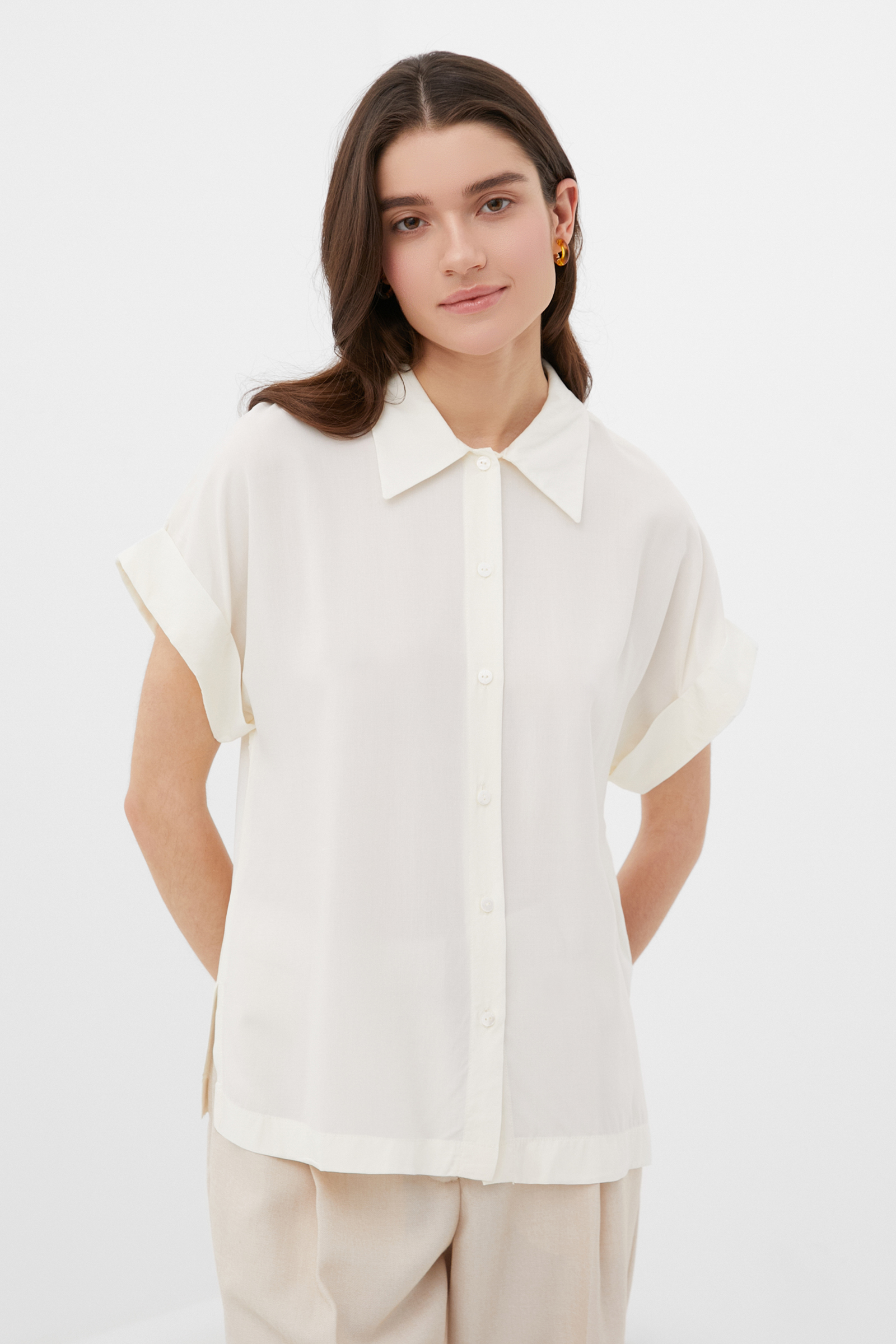 Рубашка женская Finn Flare BAS-10041 белая XL