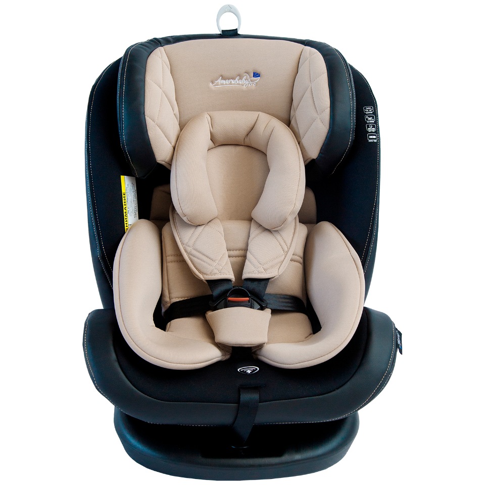 фото Автокресло детское amarobaby st-3,isofix класс d, группа 0+/1/2/3, бежевый