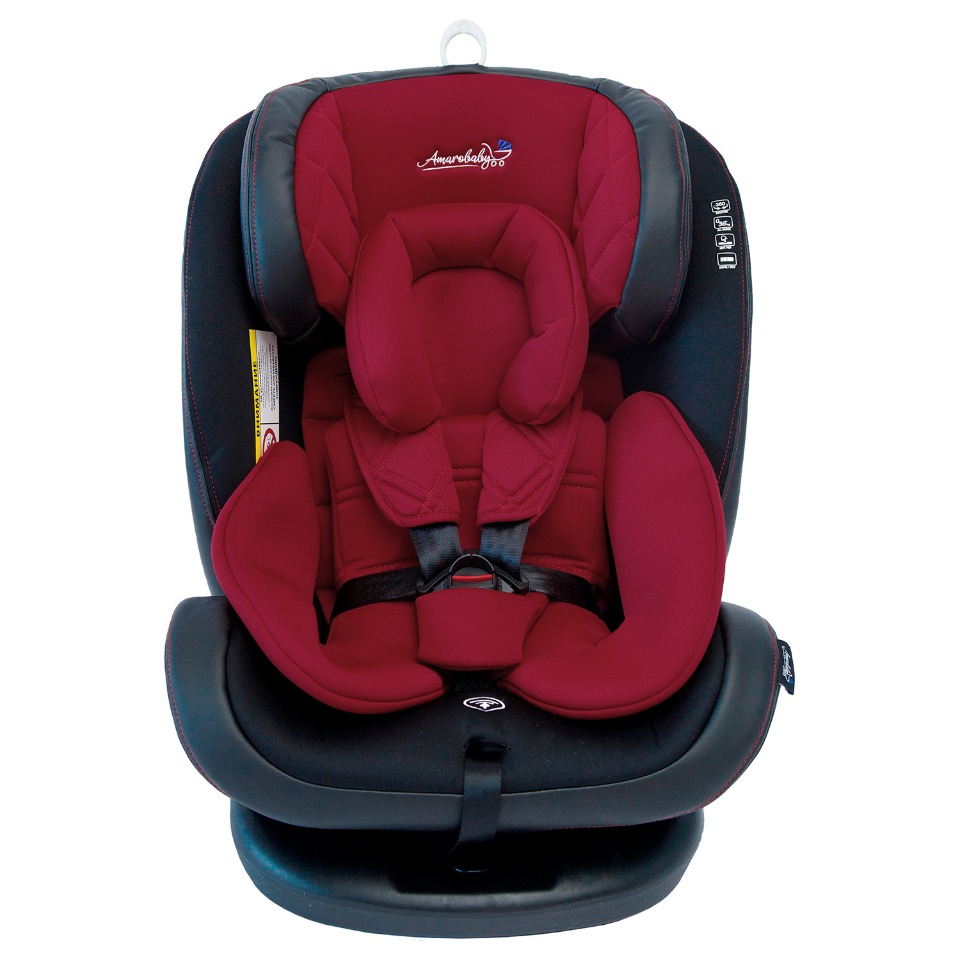 фото Автокресло детское amarobaby st-3,isofix класс d, группа 0+/1/2/3, красный