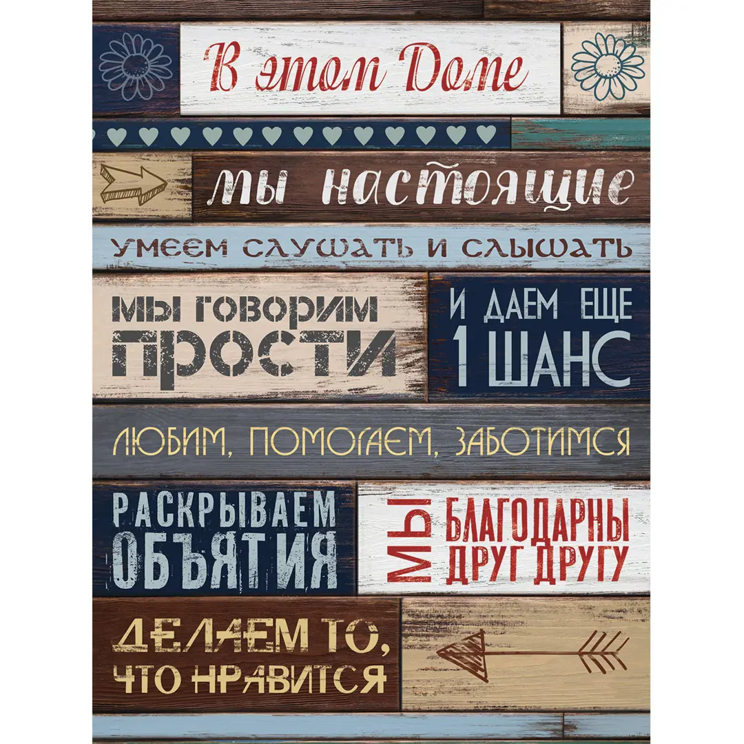 

Картина на холсте "Правила дома" 30x40 см