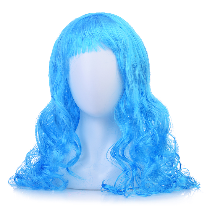 

Парик маскарадный карнавальный Длинные волосы голубые, Снеговичок S1174 в пакете, Голубой, Карнавальные костюмы, аксессуары