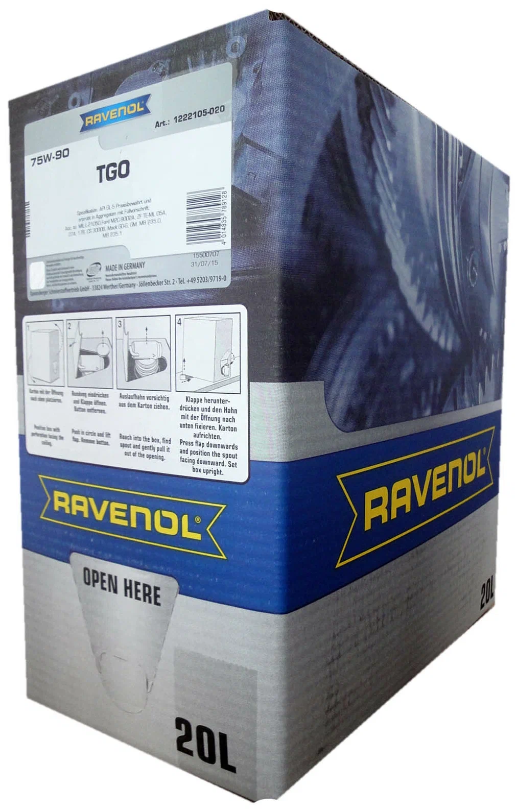 

Трансмиссионное масло RAVENOL 1222105b2001888 75W-90 GL-5