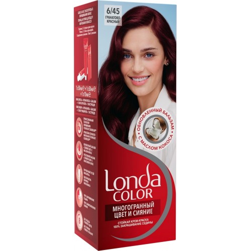 Краска для волос Лонда колор Многогранный цвет и сияние 645 Гранатово-красный краска тинта лифт энд колор 444 медный