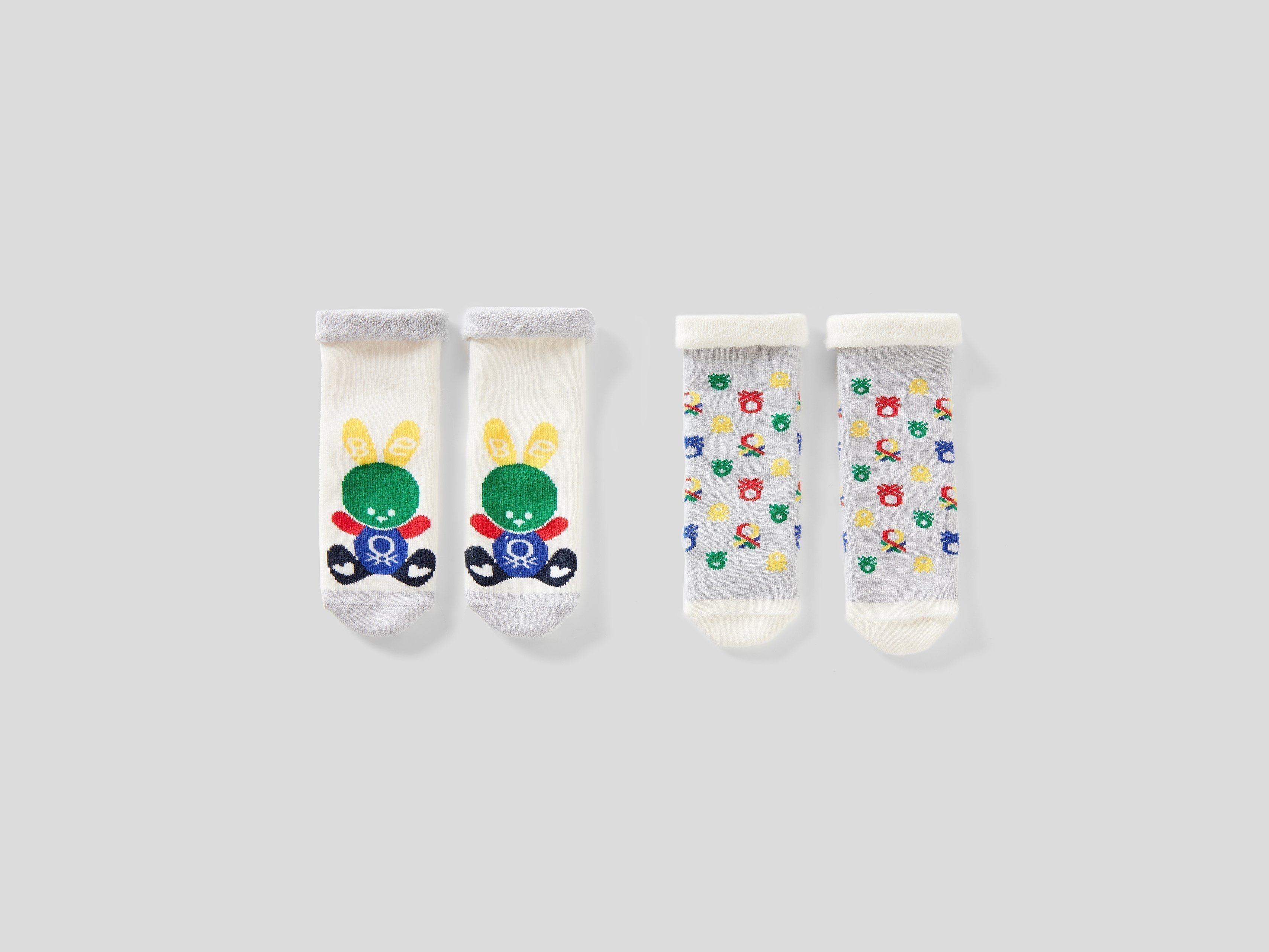 фото Набор из 2х пар носков для девочек benetton цв. разноцветный р.62 united colors of benetton