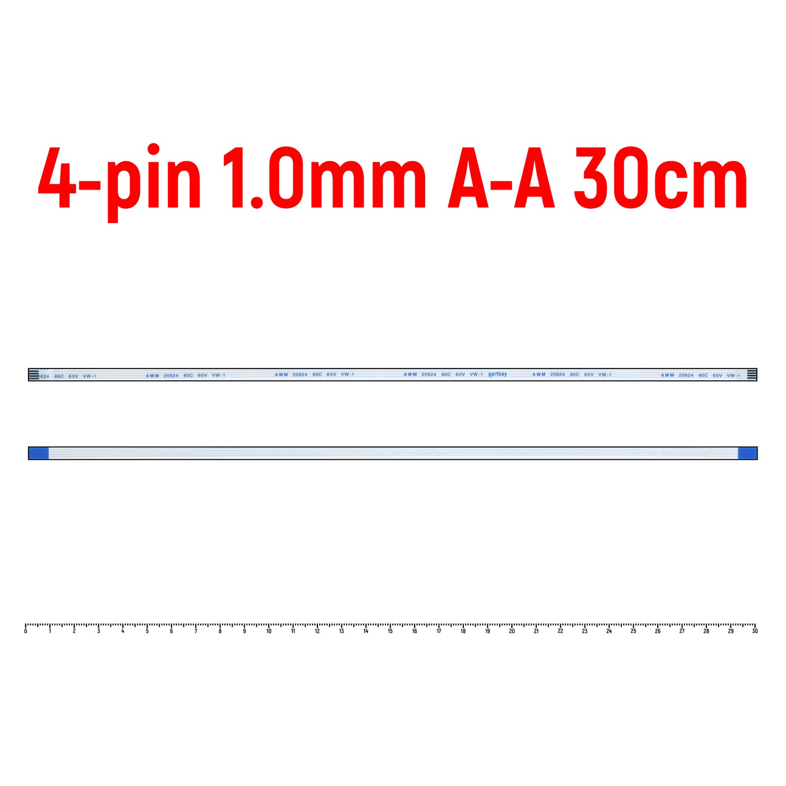 

Шлейф FFC 4-pin Шаг 1.0mm Длина 30cm