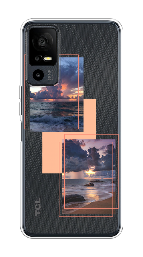 

Чехол на TCL 40R 5G "Sky collage", Розовый;прозрачный;синий, 291250-1