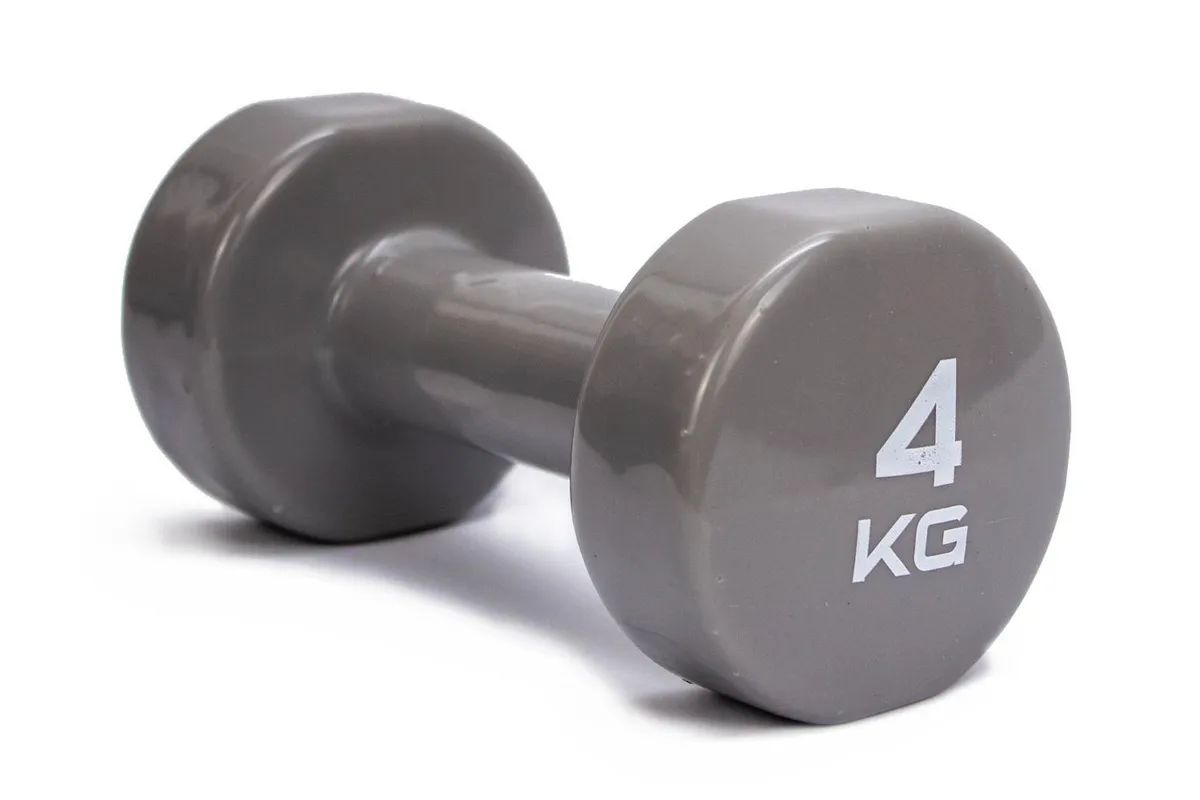 Неразборная гантель виниловая LiveUp LP8076 1 x 4 кг желтый 1390₽