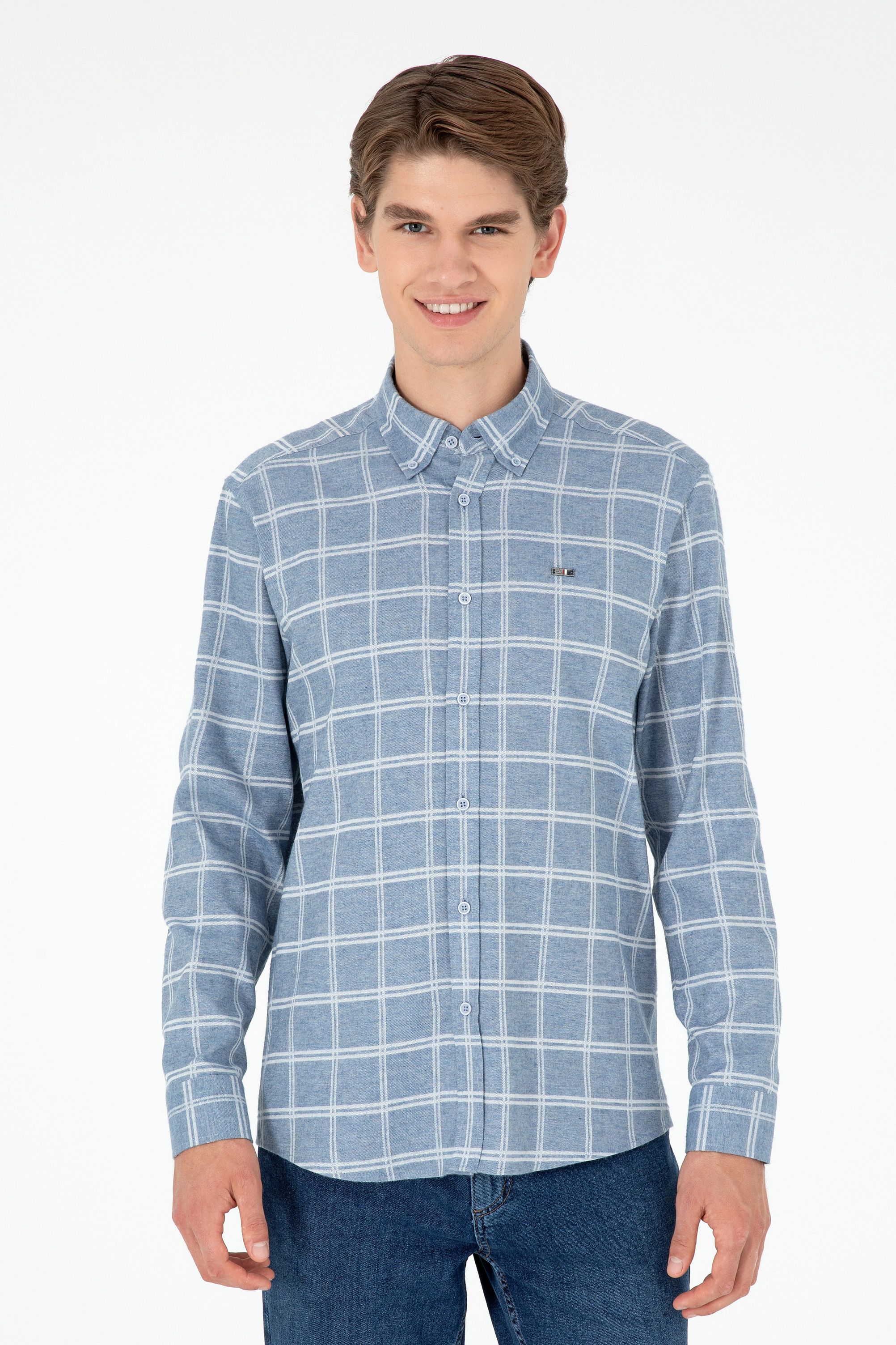 

Рубашка мужская U.S. POLO Assn. G081GL0040KASTEL голубая S, Голубой, G081GL0040KASTEL