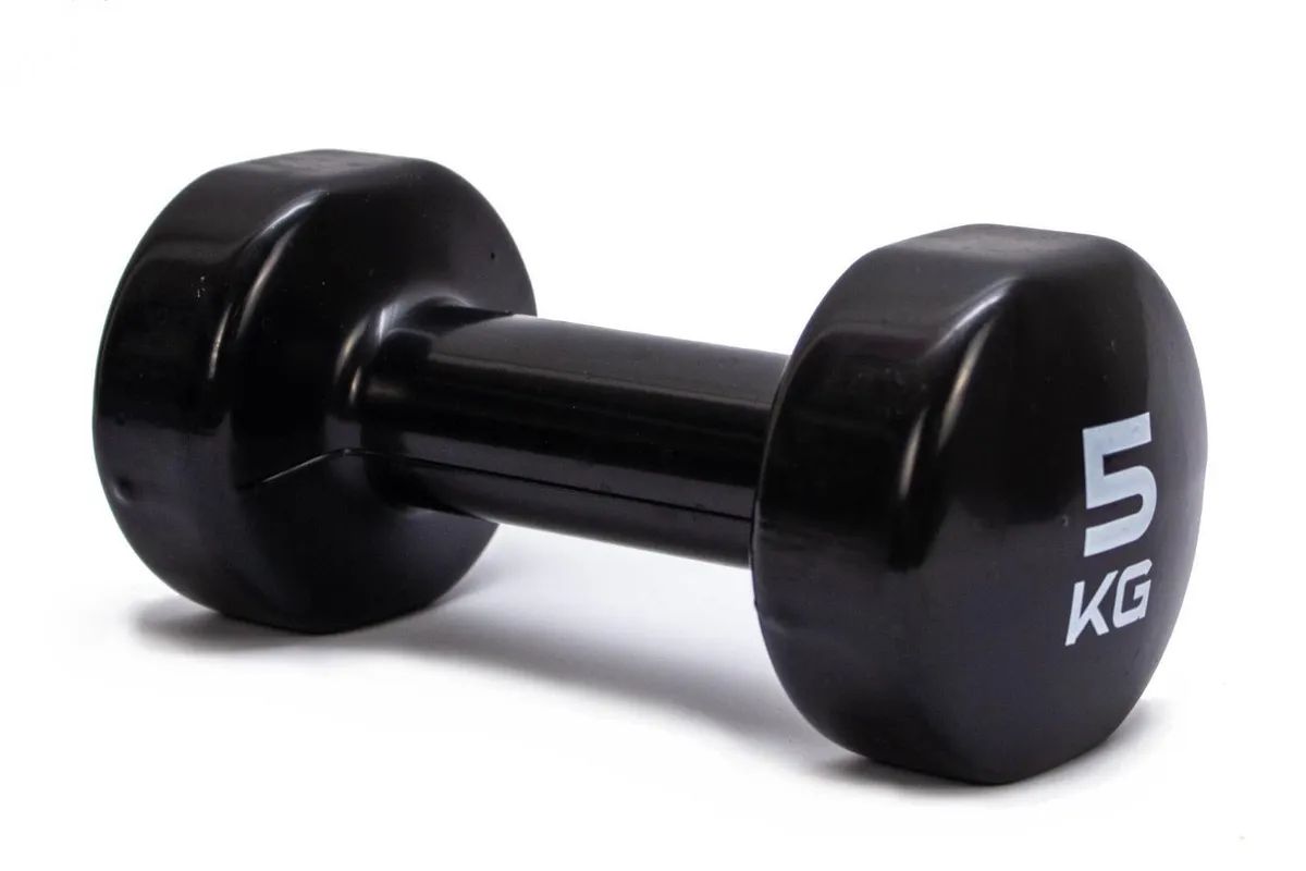 Неразборная гантель виниловая LiveUp LP8076 1 x 5 кг черный 1890₽