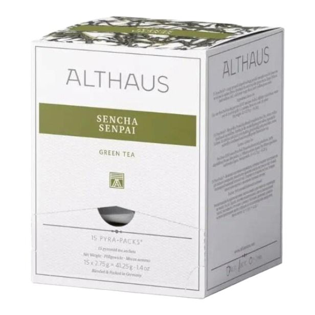 Чай зеленый Althaus Sencha Senpai в пирамидках 275 г х 15 шт 1065₽