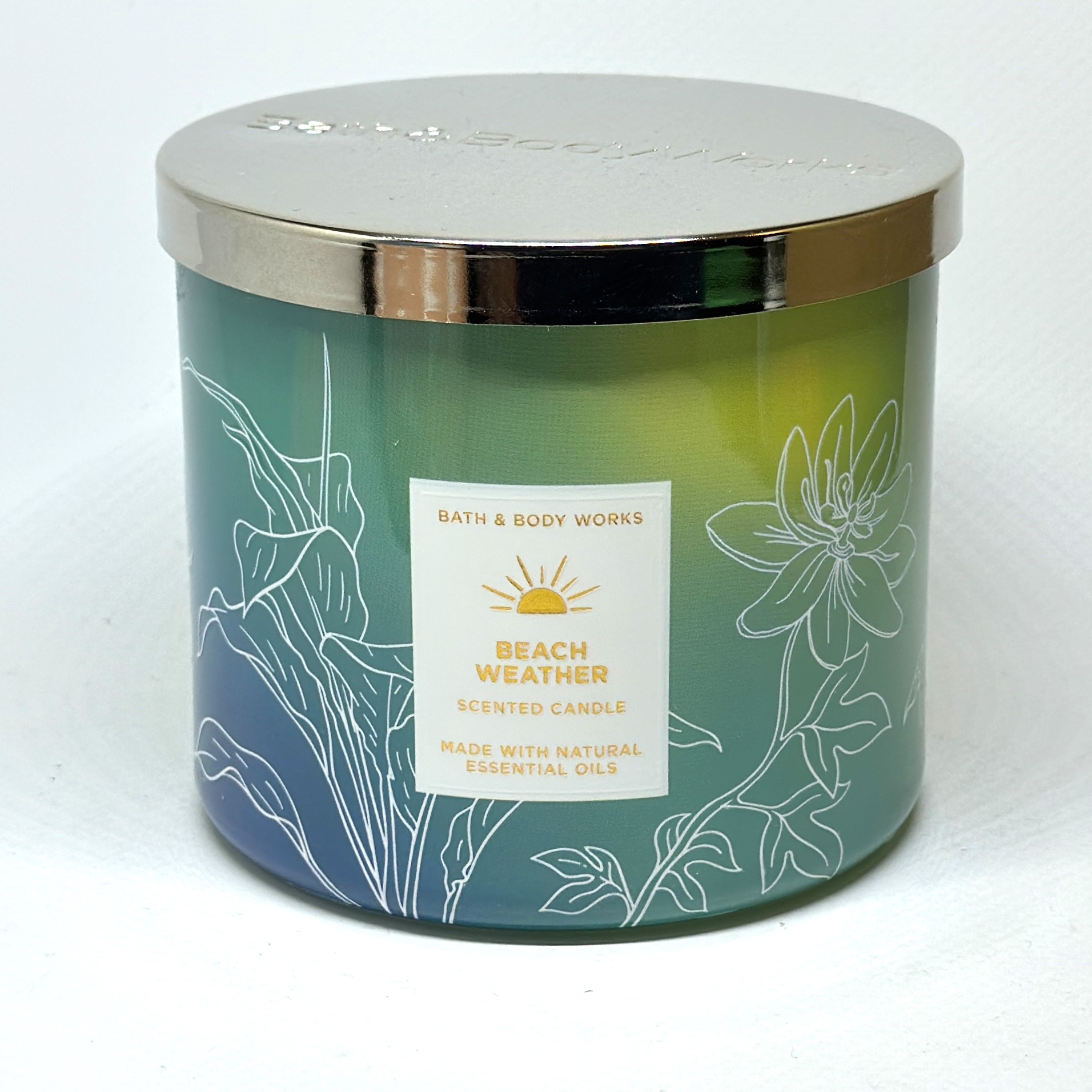 Свеча ароматическая Bath and Body Works Beach Weather с 3-мя фитилями