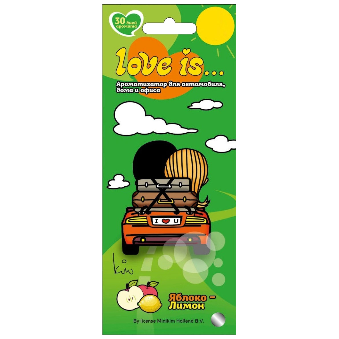 

Ароматизатор подвесной пластина (яблоко-лимон) LOVE IS