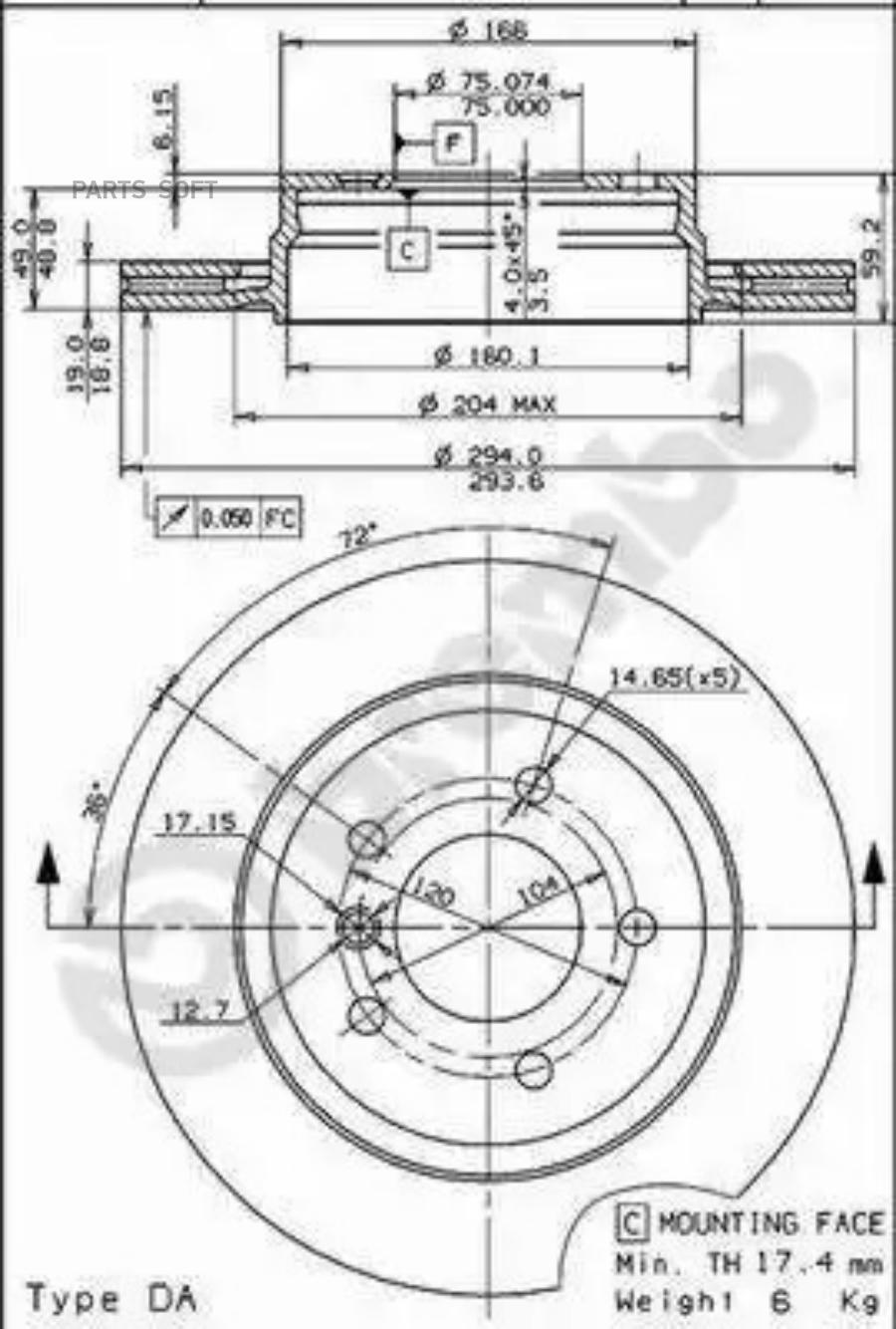 

BREMBO 09772011 09.7720.11_диск тормозной передний!\ Volvo S40/V40 1.6-1.9TD 95 1шт