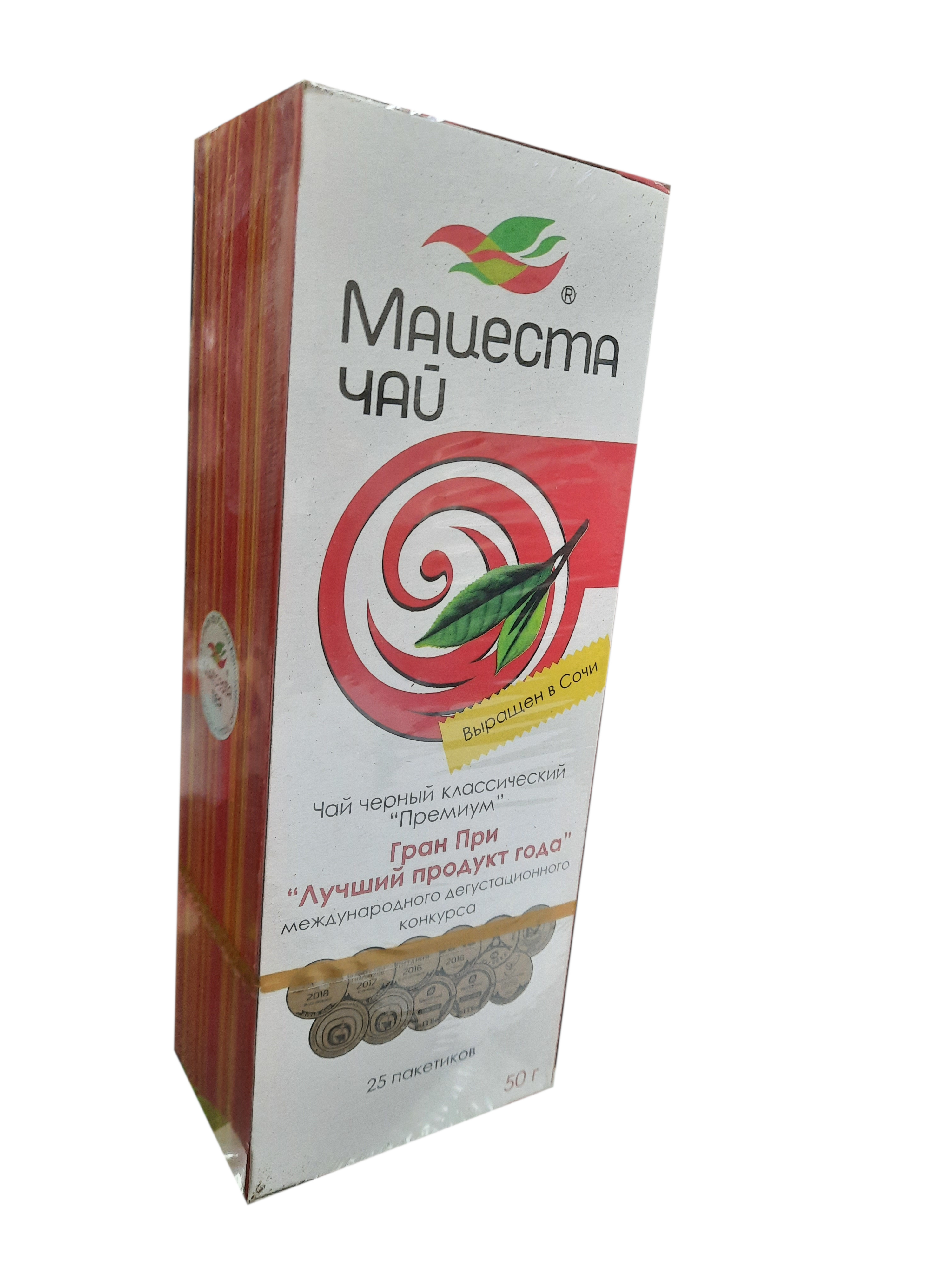 

Мацеста Чай черный классический Премиум ГРАН ПРИ Лучший продукт ГОДА25 пакетиков по 2г.