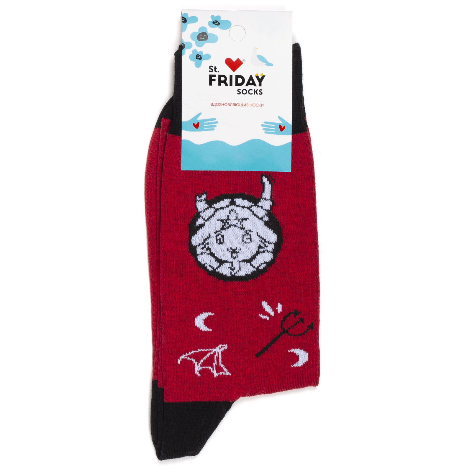 

Носки унисекс St. Friday Socks Бафометка красные, Красный, Бафометка