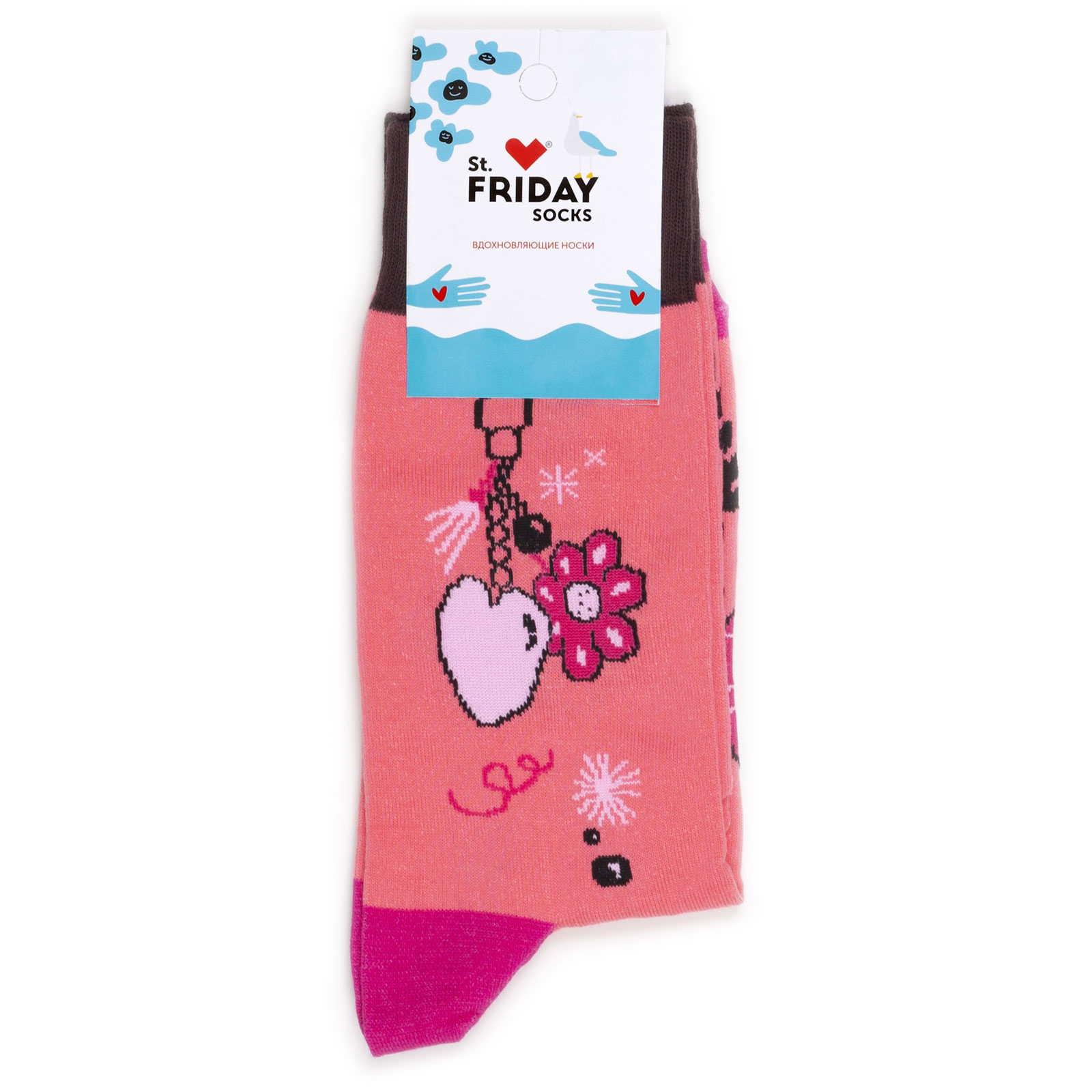 

Носки унисекс St. Friday Socks Брелки розовые 34-37, Розовый, Брелки