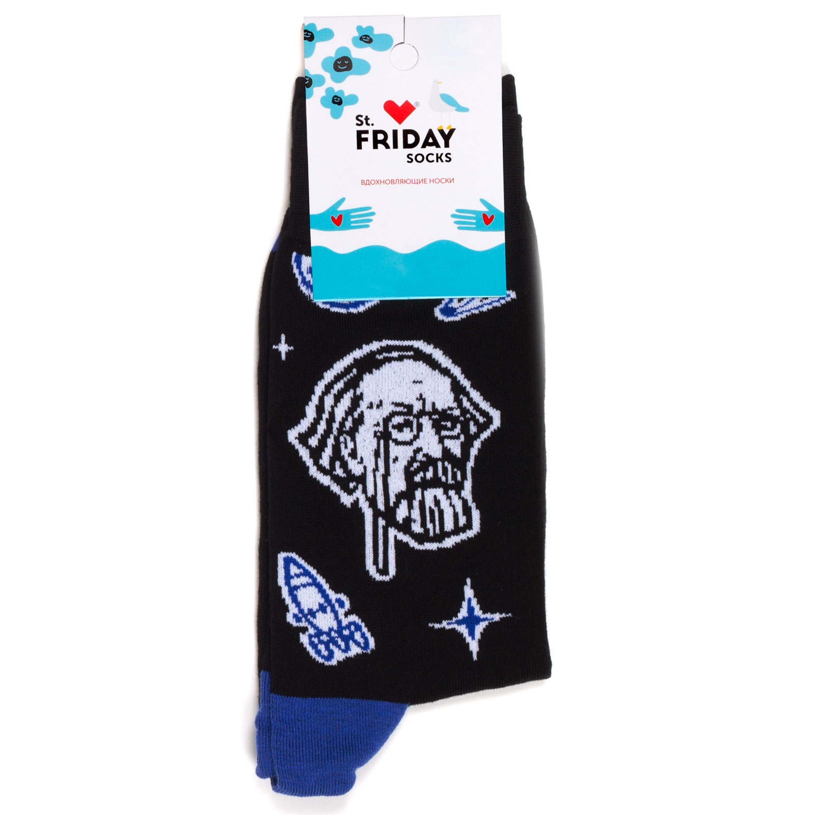 

Носки унисекс St. Friday Socks Циолковский черные, Черный, Циолковский