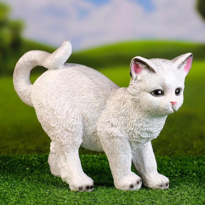 

Садовая фигура Хорошие сувениры Кот Мурзик, 10х30х20 см, Белый;черный