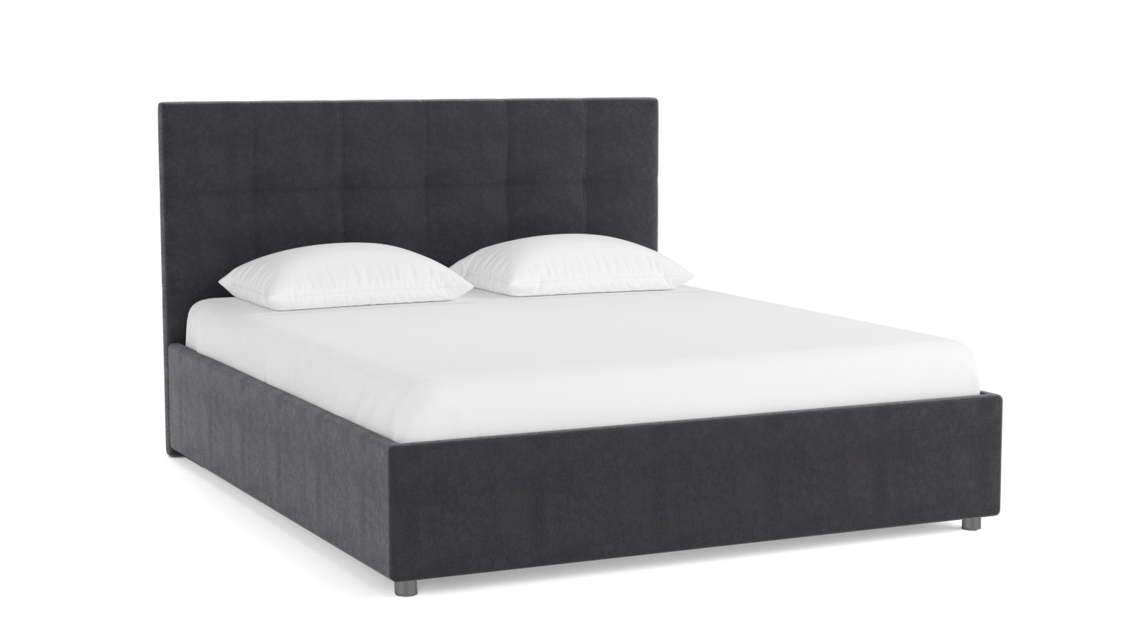

Двуспальная кровать Askona Greta + основание с ламелями 160*200 тк. Sky Velvet 38, Черный, Greta