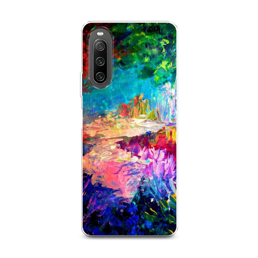 

Чехол на Sony Xperia 10 IV "Лес-гуашь", Синий;розовый;зеленый, 55250-4