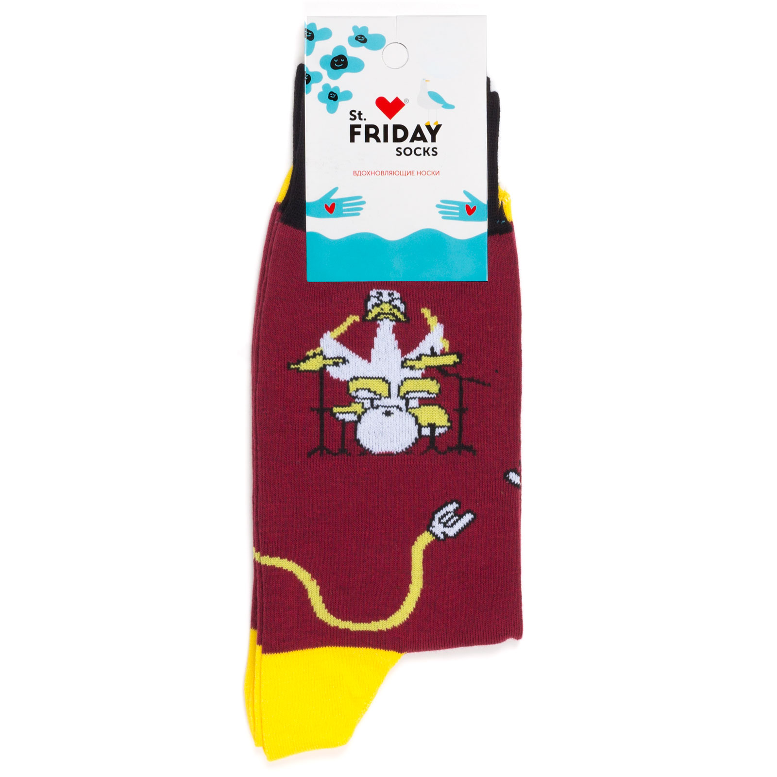 

Носки унисекс St. Friday Socks Гусь ударный бордовые, Бордовый, Гусь ударный