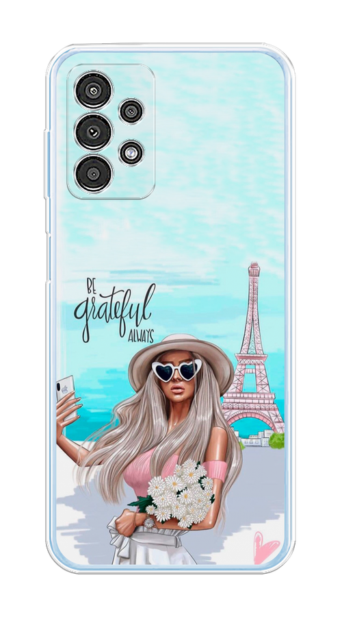

Чехол на Samsung Galaxy A13 4G "Селфи Париж", Голубой;бежевый, 2104850-6