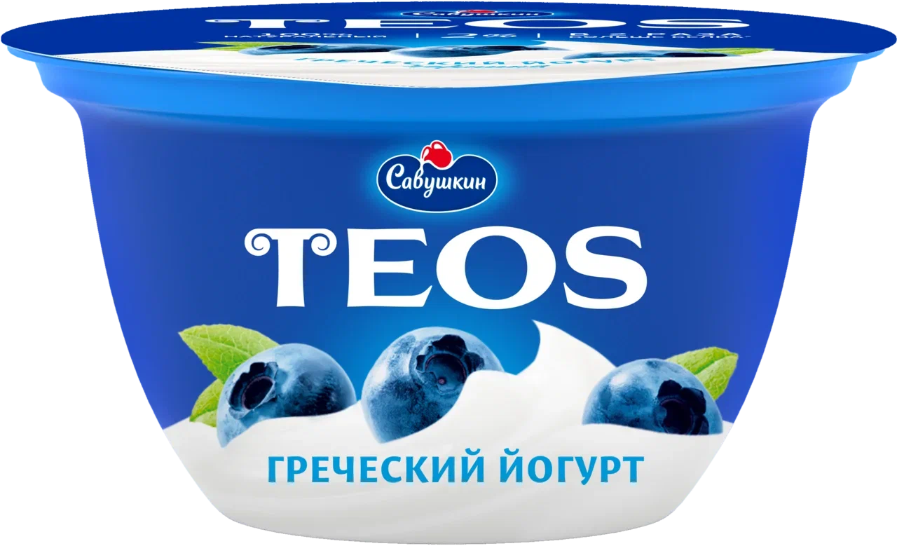 Йогурт Греческий Teos черника, 2%, 140 г