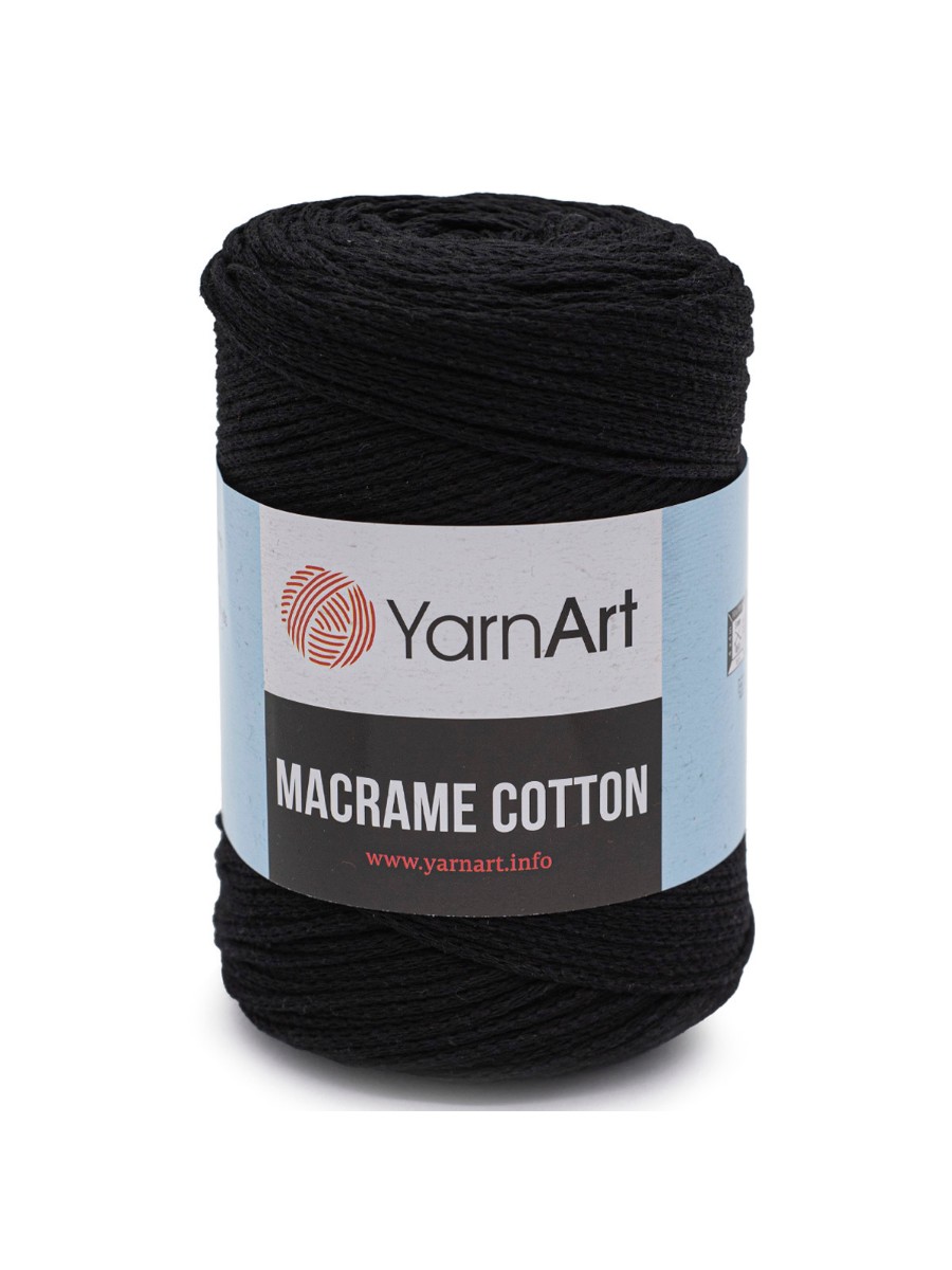 

Пряжа-шнур YarnArt "Macrame Cotton", 15% полиэстер, 85% хлопок, 225 м/250 гр, (750 черный), "Macrame Cotton", 15% полиэстер, 85% хлопок, 225 м/250 гр, (750 черный)