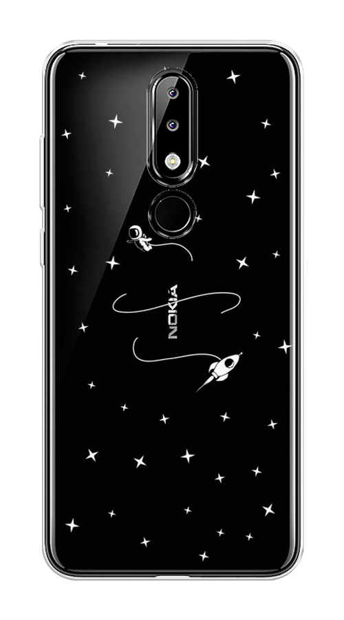 

Чехол на Nokia 5.1 Plus (X5) "Полет вокруг луны", Белый;серый;черный, 121950-2