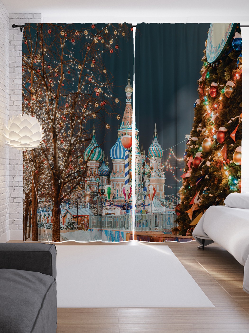 

Шторы с фотопечатью JoyArty «Собор Василия Блаженного» из сатена, 290х265 см