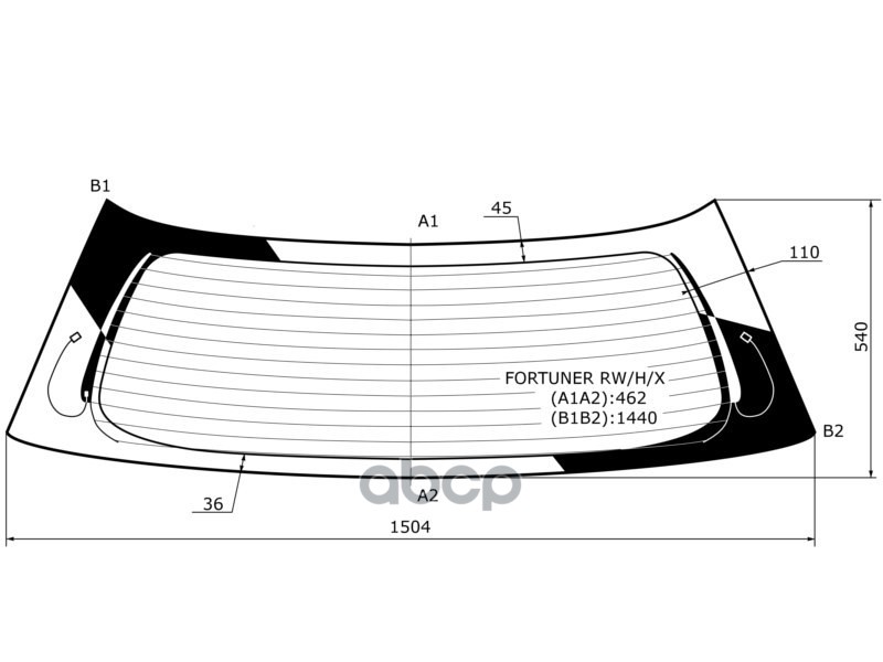 

Стекло Заднее С Обогревом Toyota Fortuner 5D 04-15 XYG арт. FORTUNER RW/H/X