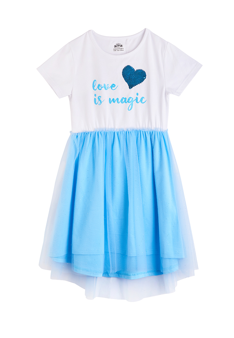Платье детское Daniele Patrici SS22C85001634 цв. белый, светло-голубой р. 134