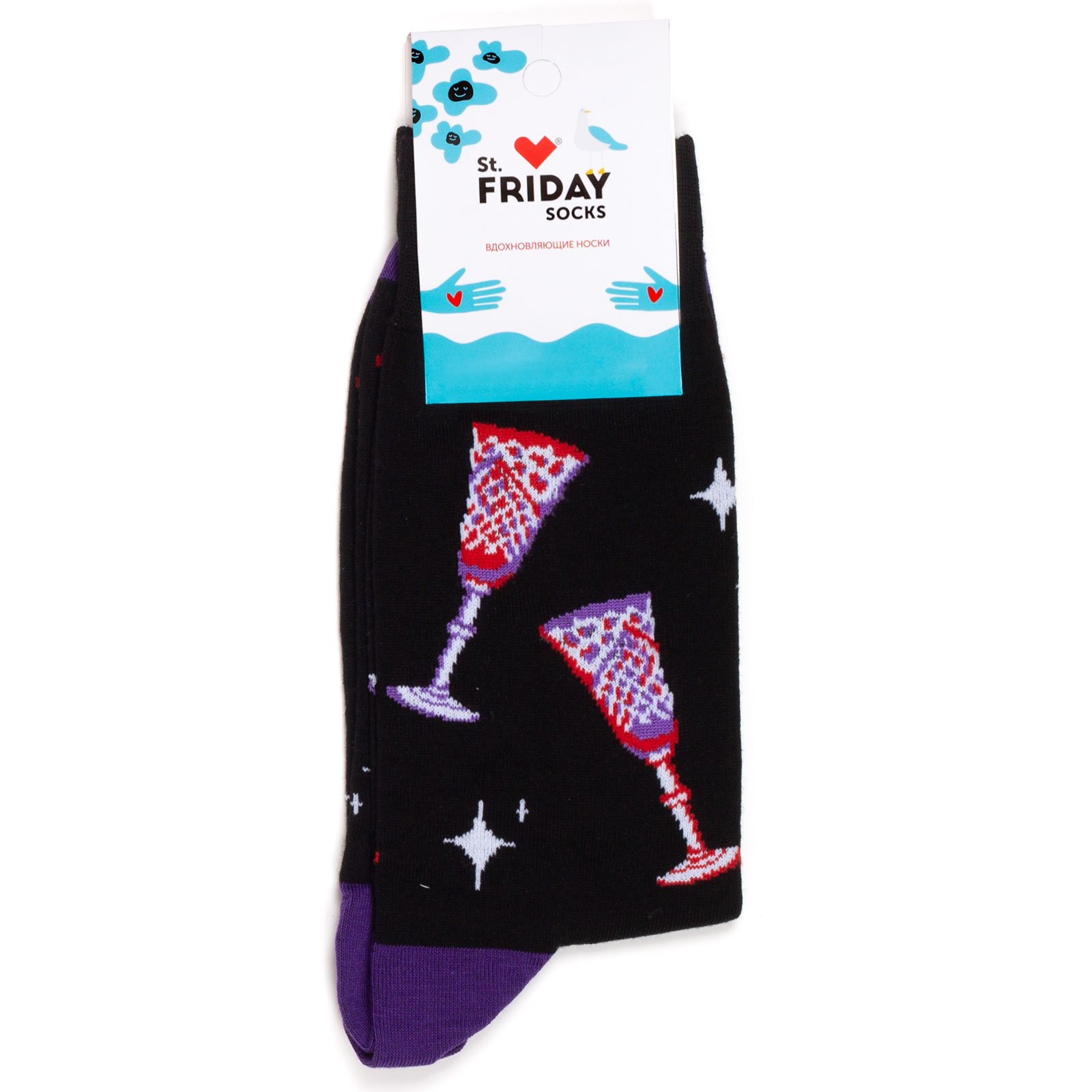 

Носки унисекс St. Friday Socks Хрустальный дзынь черные, Черный, Хрустальный дзынь