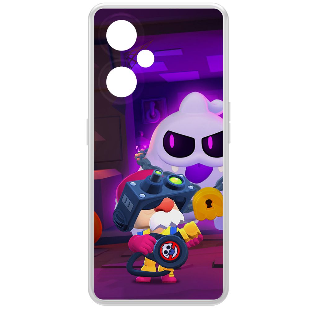 

Чехол-накладка Clear Case Brawl Stars-Охотник за Скуиками Гэйл для OnePlus Nord CE 3 Lite, Прозрачный