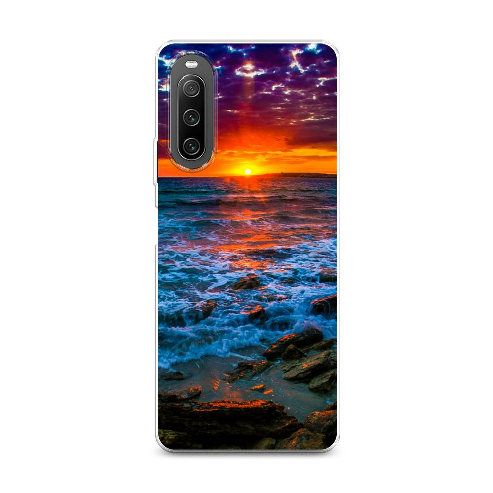 

Чехол на Sony Xperia 10 IV "Закат 1", Оранжевый;синий, 55250-2