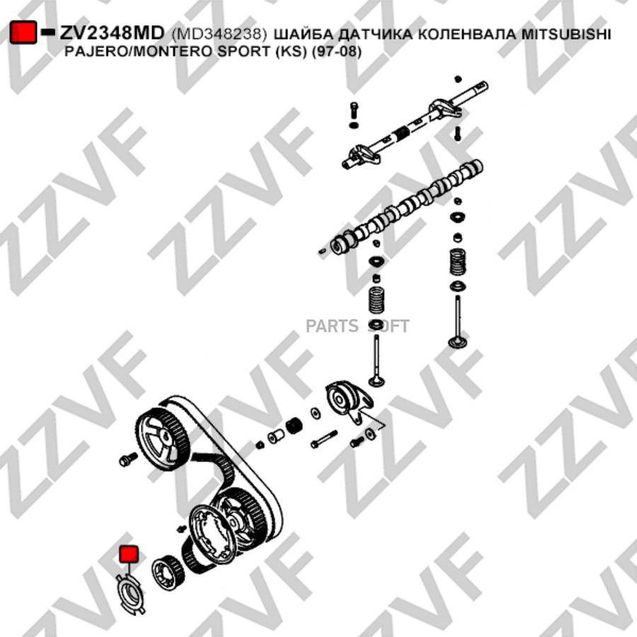 Шaйбa датчика  коленвалa ZZVF ZV2348MD