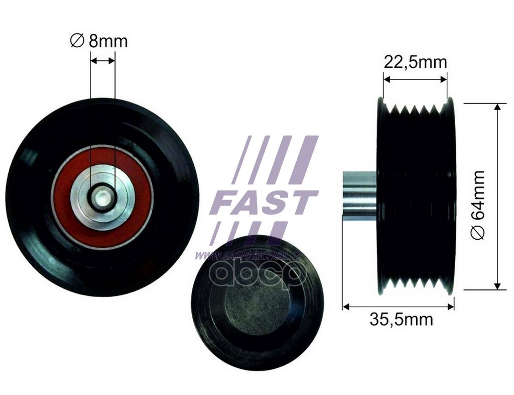 

FAST FT44593 НАТЯЖИТЕЛЬ РЕМНЯ MICRO-V FIAT DUCATO 06 РОЛИК 2.2 JTD 1шт
